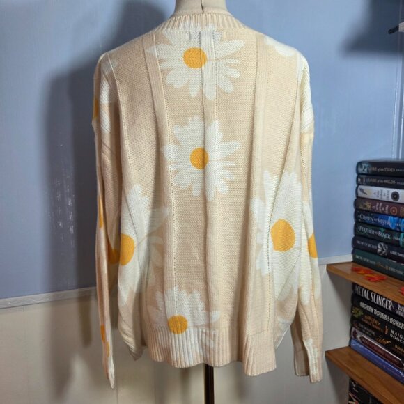 Miss Sparkling Small Daisy Tight Knit Longsleeve Casual Fall Winter Sweater - Picture 6 of 9